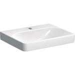 Lavabo serie Geberit Smyle Square: 60x48cm, Toma de grifo=Centro, Rebosadero=Sin, Blanco
